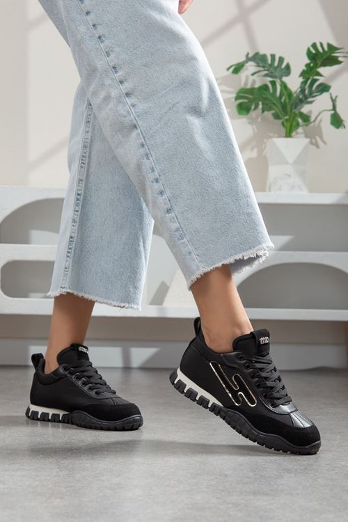 Valenza Paraşüt Ortopedik Sneaker Yürüyüş Ayakkabısı Siyah