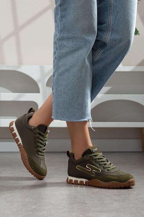 Valenza Paraşüt Ortopedik Sneaker Yürüyüş Ayakkabısı Haki