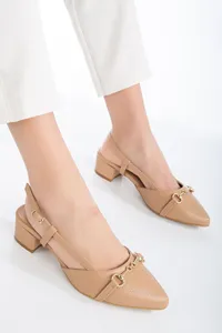 Seza Kısa Topuklu Ayakkabı Ten