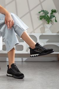Valenza Paraşüt Ortopedik Sneaker Yürüyüş Ayakkabısı Siyah