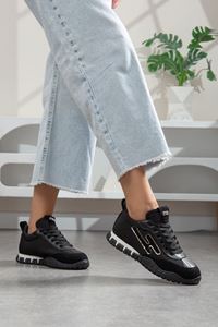 Valenza Paraşüt Ortopedik Sneaker Yürüyüş Ayakkabısı Siyah