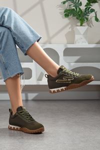 Valenza Paraşüt Ortopedik Sneaker Yürüyüş Ayakkabısı Haki